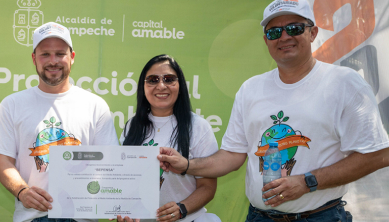Grupo Bepensa recibe el distintivo “Empresa amable con el ambiente” por parte del Ayuntamiento de Campeche